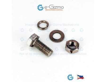 SS Hex Bolt & Nut M8 x 20mm Stainless Steel with Flat + Lock Washer SS Hex Bolt & Nut M8 x 20mm Stainless Steel with Flat + Lock Washer