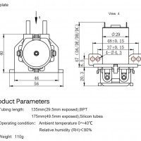 Micro Peristaltic Pump DC 12V 3x5mm 80ml per minute NKP-DCL-S10G