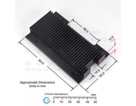 EHS-84 Extruded Aluminum Heatsink Black Anodized with Integral Standoff