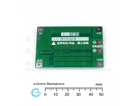 3S Li-ion 40A BMS Board with Charge Balancing Function