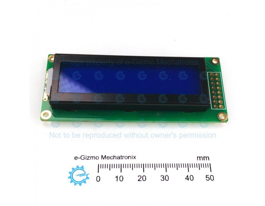 Displaytronic LCD Module 1602 16x2 White on Blue Backlight ACM1602EM ...