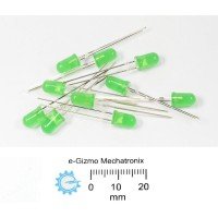 10s 5mm LED Green High Brightness LED rounded tip