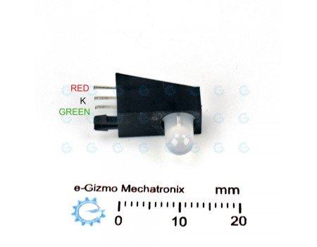 5mm High Brightness Bicolor LED with Holder PCB Mount LH51L303F-HTS Bi-Color