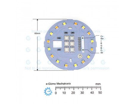 DIY Daylight + Warmwhite + RGB LED Module on 60mm Aluminum Substrate DIY Daylight + Warmwhite + RGB LED Module on 60mm Aluminum Substrate