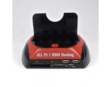 Single Bay SATA HDD Docking Station and Card Reader + Power Adapter USB2.0