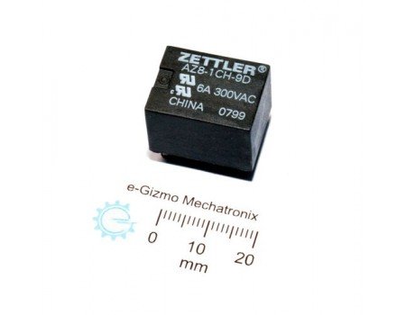 Zettler AZ8-1CH-9D 9V 6A Miniature SPDT Relay Zettler AZ8-1CH-9D 9V 6A Miniature SPDT Relay