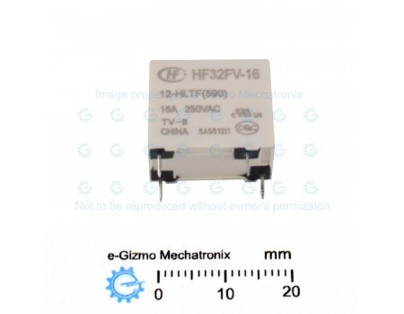 HengFu HF32FV-16/12-HLTF SPST 12V 16A TV-8 Miniature Power Relay