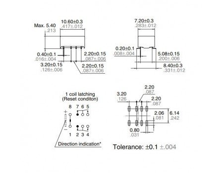 NAIS AGQ200S4H 4.5V 1A DPDT Ultra Small Package Flat Polarized SMD Relay NAIS AGQ200S4H 4.5V 1A DPDT Ultra Small Package Flat Polarized SMD Relay