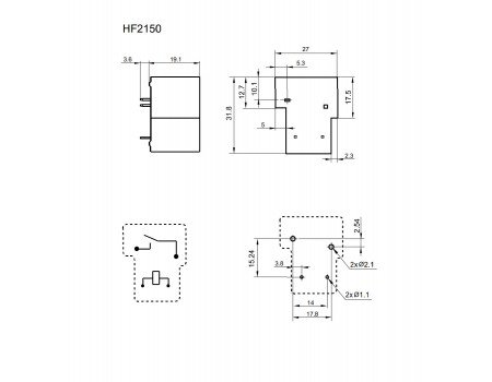 Hongfa HF2150-1A-5DEF High Power Relay SPST 30A 5V Coil Voltage UL CQC