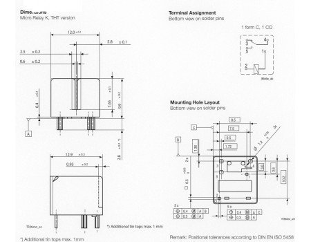 Automotive Micro Power Relay V23086-R1802A-A403 12V 20A