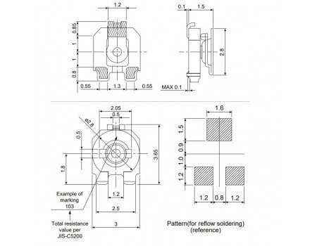 IKOKUTSUSHIN 10K TMC3K Series +/-250ppm/C SMD Trimmer IKOKUTSUSHIN 10K TMC3K Series +/-250ppm/C SMD Trimmer