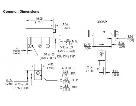 Bourns 3006P 10K 15 Turns Precision Trimmer Potentiometer Resistor