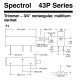 Spectrol 1K Precision Trimmer - 3/4” rectangular, multiturn 18T 43P102