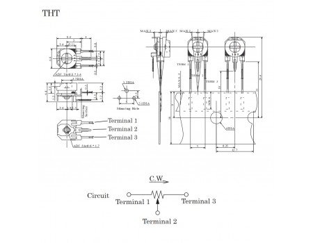 HDK 1K Cermet Trimmer Potentiometer Resistor Single Turn HDK 1K Cermet Trimmer Potentiometer Resistor Single Turn
