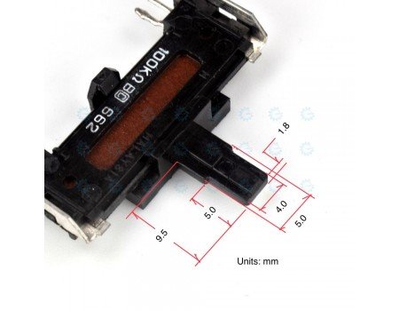 Panasonic Dual Slide Potentiometer 100KB x2 662 651 Open Frame Center Detent