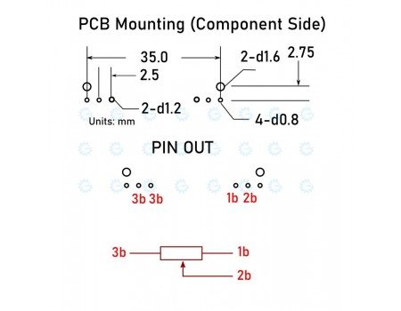 Panasonic Single Slide Potentiometer 100KB x1 672 Open Frame Center Detent