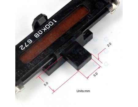 Panasonic Single Slide Potentiometer 100KB x1 672 Open Frame Center Detent Panasonic Single Slide Potentiometer 100KB x1 672 Open Frame Center Detent