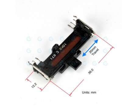 Panasonic Single Slide Potentiometer 10KC x1 671 Open Frame Panasonic Single Slide Potentiometer 10KC x1 671 Open Frame