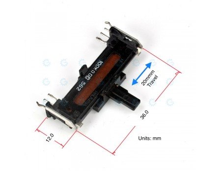 Panasonic Dual Slide Potentiometer 100KG x2 562 Open Frame Center Detent