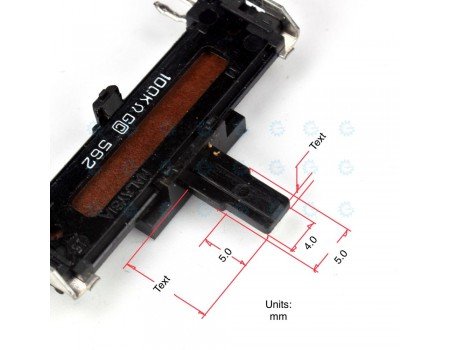 Panasonic Dual Slide Potentiometer 100KG x2 562 Open Frame Center Detent