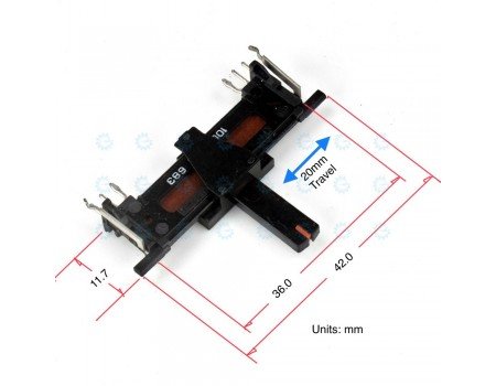 Panasonic Dual Slide Potentiometer 100KG x2 683 Open Frame Center Detent Panasonic Dual Slide Potentiometer 100KG x2 683 Open Frame Center Detent