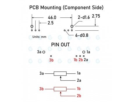 Dual Slide Potentiometer 100KA x2 Open Frame 46mm Dual Slide Potentiometer 100KA x2 Open Frame 46mm