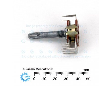 50KB x2 Dual Potentiometer with Center Tap and Indents 50KB x2 Dual Potentiometer with Center Tap and Indents