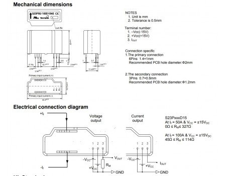 SP23P50 50A AC/DC Hall Effect Current Sensor
