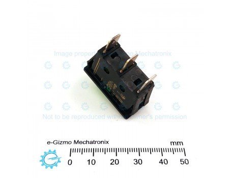 Rocker Seesaw Switch 16A 250VAC SPST with Neon Illumination Green