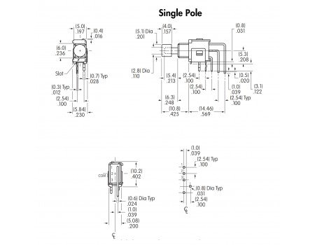 NKK AB15 Push SW SPDT PC Solderable Vertical NKK AB15 Push SW SPDT PC Solderable Vertical