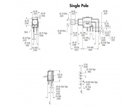 NKK AB15 Push SW SPDT PC Solderable Vertical