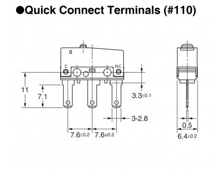 Omron Micro Limit Switch SS-01GLP 125VAC 30VDC 0.1A SPDT