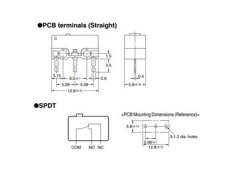 Omron D2F-01F Ultra Subminiature Push Button Switch SPDT (Mouse Game) Omron D2F-01F Ultra Subminiature Push Button Switch SPDT (Mouse Game)