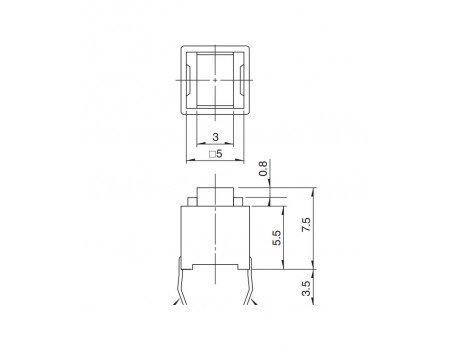 Alps Tact Tactile Switch SPST 6x6mm 5mA Snap In Carbon Contact Alps Tact Tactile Switch SPST 6x6mm 5mA Snap In Carbon Contact