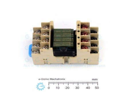 4-gang Industrial Relay in Compact Din Rail Mounting Socket [Surplus]