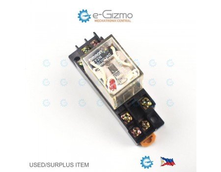 Omron MY2N 110VAC DPDT Industrial Relay with DIN Socket Omron MY2N 110VAC DPDT Industrial Relay with DIN Socket