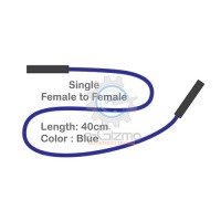 Female to Female Single Connecting Wire 40cm Blue
