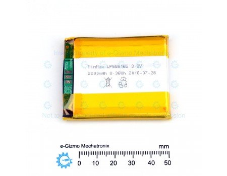 MinMax 3.8V 2200mAh 8.36Wh Lithium Polymer LiPo Battery LP555165