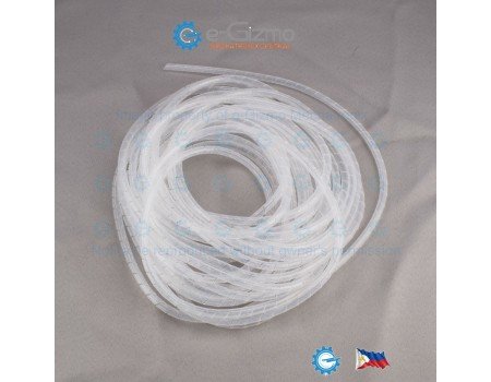 10Meters PE Spiral Cable Wire Wrap Organizer d6mm x 10M White