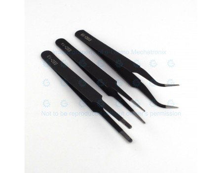 6-pc Tweezer Set For Electronics Static Safe 6-pc Tweezer Set For Electronics Static Safe
