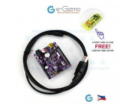 gizDuino UNO-SE Arduino Uno R3 Compatible + Cable with FREE 4-port USB Hub!