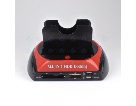 Two Bay SATA + IDE HDD Docking Station and Card Reader + Power Adapter USB2.0