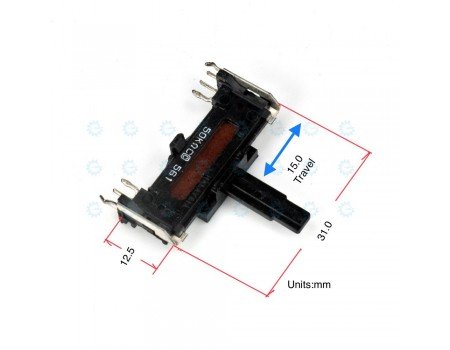 Panasonic Dual Slide Potentiometer 50KC x2 561 Open Frame Center Detent Panasonic Dual Slide Potentiometer 50KC x2 561 Open Frame Center Detent